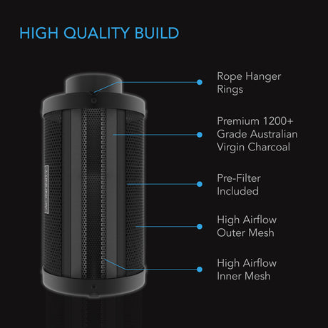 AC Infinity Duct Carbon Filter XL |  Australian Charcoal |  Extra Large |  4-Inch - CannaFull Spectrum Solutions