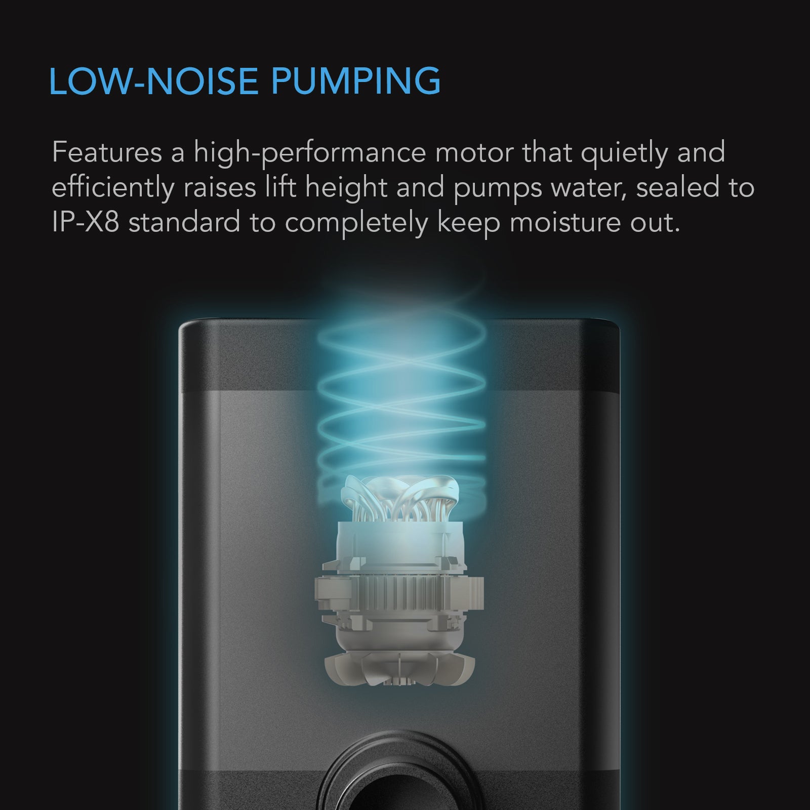 AC Infinity Submersible Water Pump |  5-Feet Lift Height |  396 GPH (1500 L/H) - CannaFull Spectrum Solutions