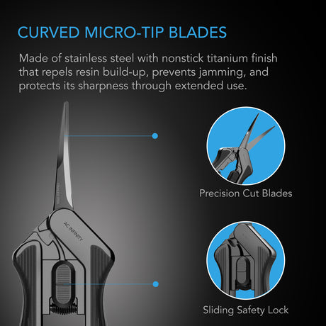 AC Infinity Stainless Steel Curved Pruning Shear |  Ergonomic Lightweight |  6.6” Blades - CannaFull Spectrum Solutions