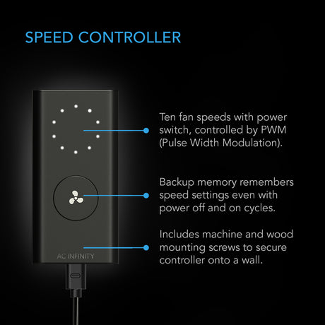 AC Infinity CLOUDLINE A4 |  Quiet Inline Fan with Speed Controller |  4-Inch - CannaFull Spectrum Solutions