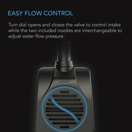 AC Infinity Submersible Water Pump |  3-Feet Lift Height |  132 GPH (500 L/H) - CannaFull Spectrum Solutions
