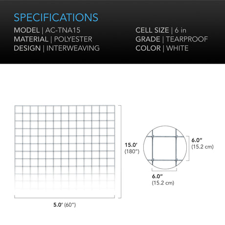 AC Infinity Polyester Plant Trellis Netting |  5x15' - CannaFull Spectrum Solutions