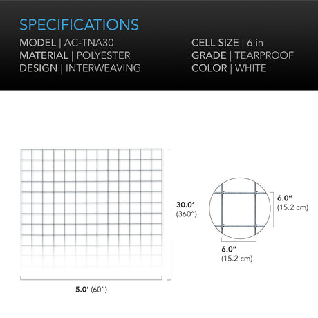 AC Infinity Polyester Plant Trellis Netting |  5x30' - CannaFull Spectrum Solutions