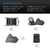 AC Infinity Jewelers Loupe 30x/60x LED | Dual-Lens Pocket Loupe - image 5