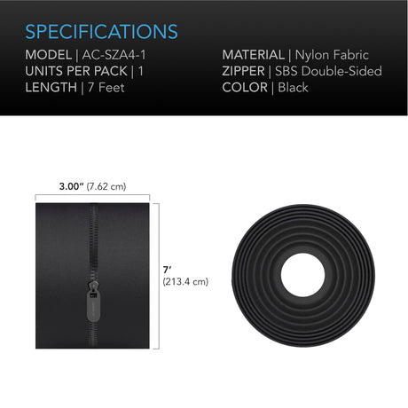 AC Infinity Peel and Stick Zipper |  7 ft. x 3 in. Double Sided |  1-Pack - CannaFull Spectrum Solutions