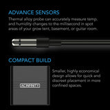 AC Infinity CLOUDCOM A1 |  Mini Smart Thermo-Hygrometer with Data App |  12 ft. Sensor Probe - CannaFull Spectrum Solutions