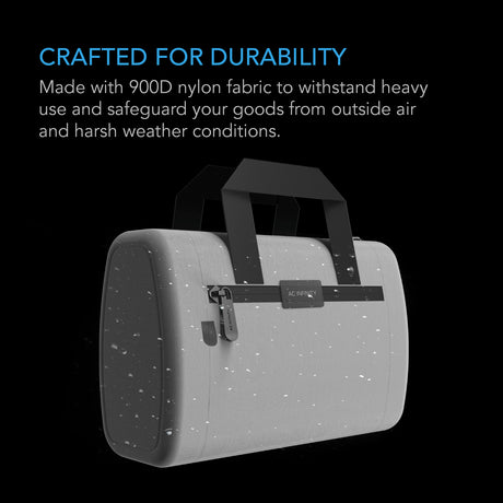 AC Infinity Smell Proof Handbag |  Gray |  with 900D Nylon Fabric and Carbon Filter Lining - CannaFull Spectrum Solutions