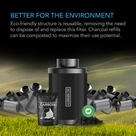 AC Infinity Refillable Carbon Filter Kit |  with Charcoal Refill |  4-Inch - CannaFull Spectrum Solutions