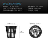 AC Infinity Mesh Net Cups |  Slotted Pots with Wide Lips |  2-Inch |  50-Pack - CannaFull Spectrum Solutions