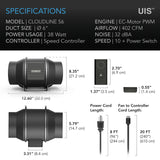 AC Infinity CLOUDLINE PRO S6 |  Quiet Inline Duct Fan System with Speed Controller |  6-Inch - CannaFull Spectrum Solutions
