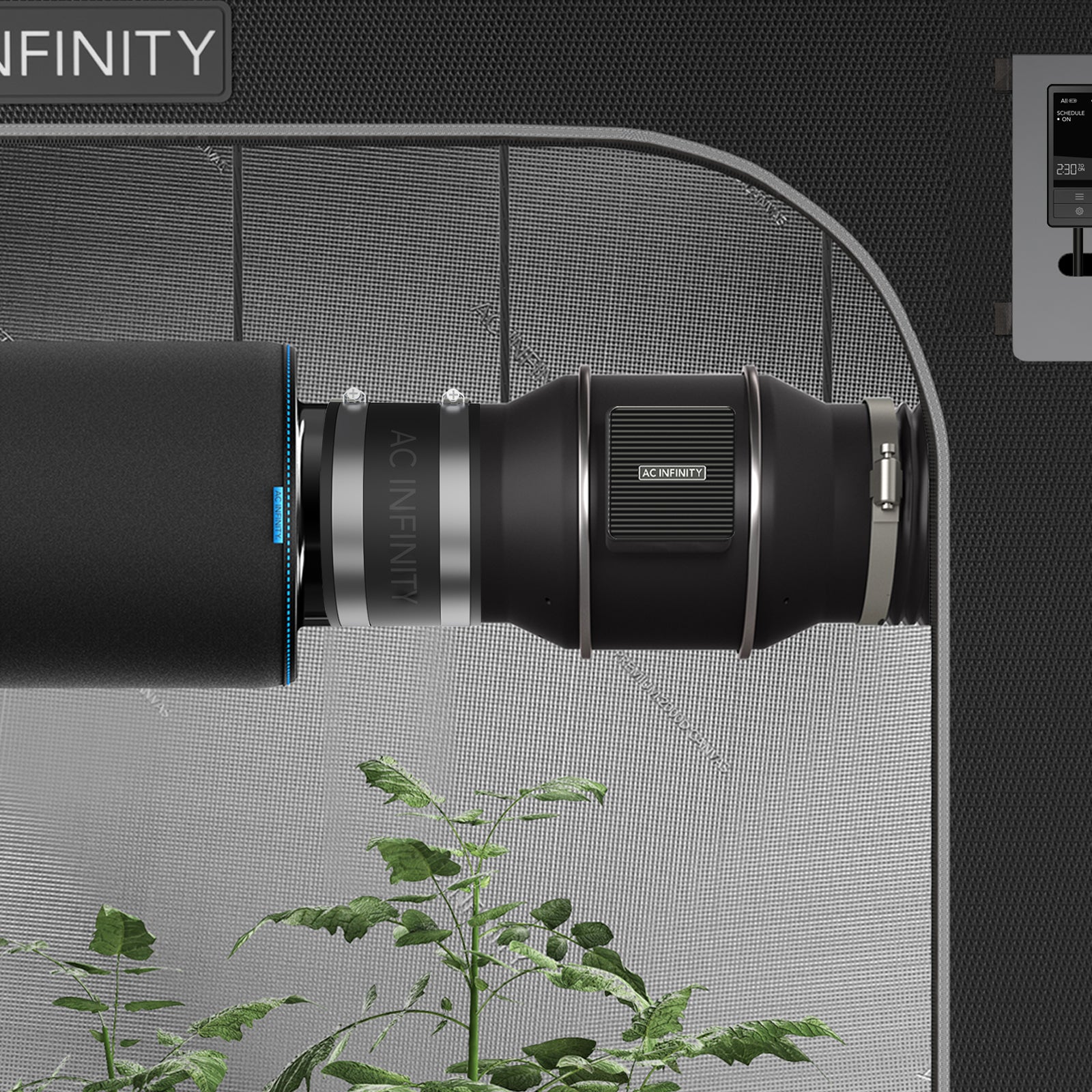 AC Infinity Noise Reduction Clamp |  Duct Coupler with Stainless Steel Clamps |  8-Inch - CannaFull Spectrum Solutions
