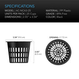 AC Infinity Mesh Net Cups |  Slotted Pots with Wide Lips |  3-Inch |  25-Pack - CannaFull Spectrum Solutions