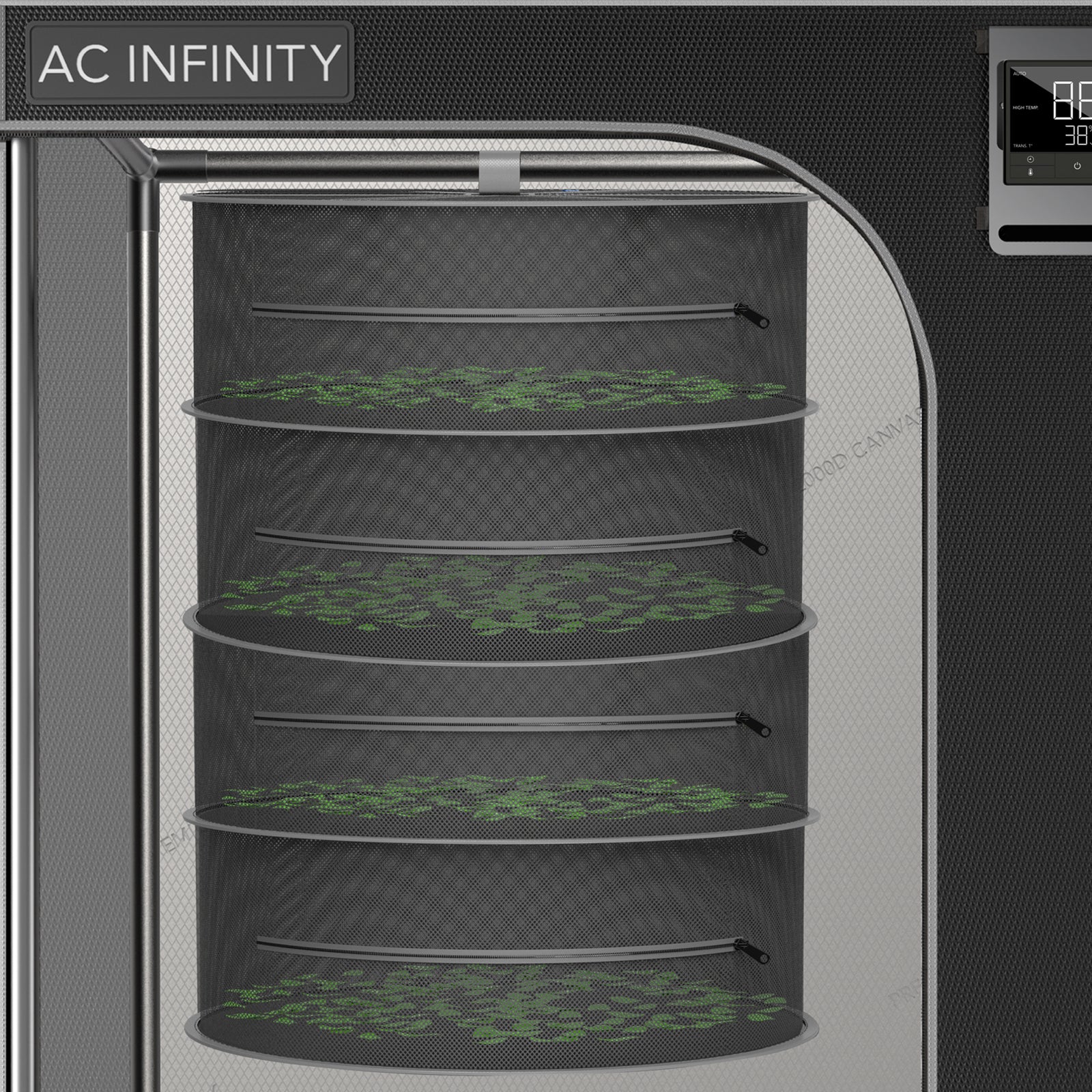 AC Infinity Hanging Herb Drying Rack |  24 in. Diameter |  Four Tiers - CannaFull Spectrum Solutions