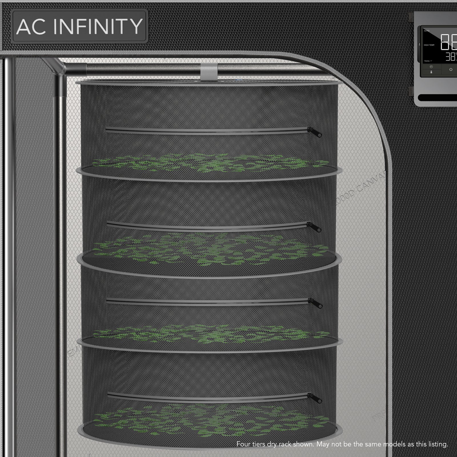 AC Infinity Hanging Herb Drying Rack |  24 in. Diameter |  Eight Tiers - CannaFull Spectrum Solutions