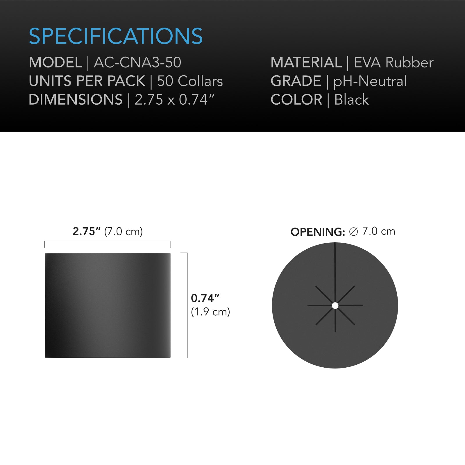 AC Infinity Clone Collars |  Disc Inserts with 8-Spoke Design |  3-Inch |  50-Pack - CannaFull Spectrum Solutions
