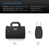 AC Infinity Smell Proof Handbag |  Black |  with 900D Nylon Fabric and Carbon Filter Lining - CannaFull Spectrum Solutions