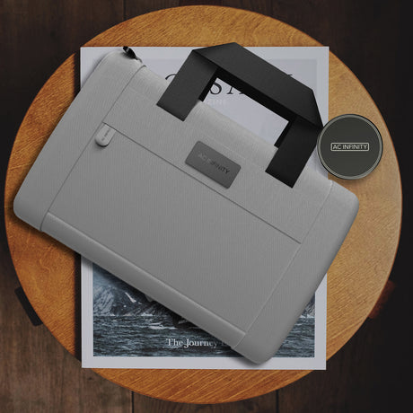 AC Infinity Smell Proof Handbag |  Gray |  with 900D Nylon Fabric and Carbon Filter Lining - CannaFull Spectrum Solutions