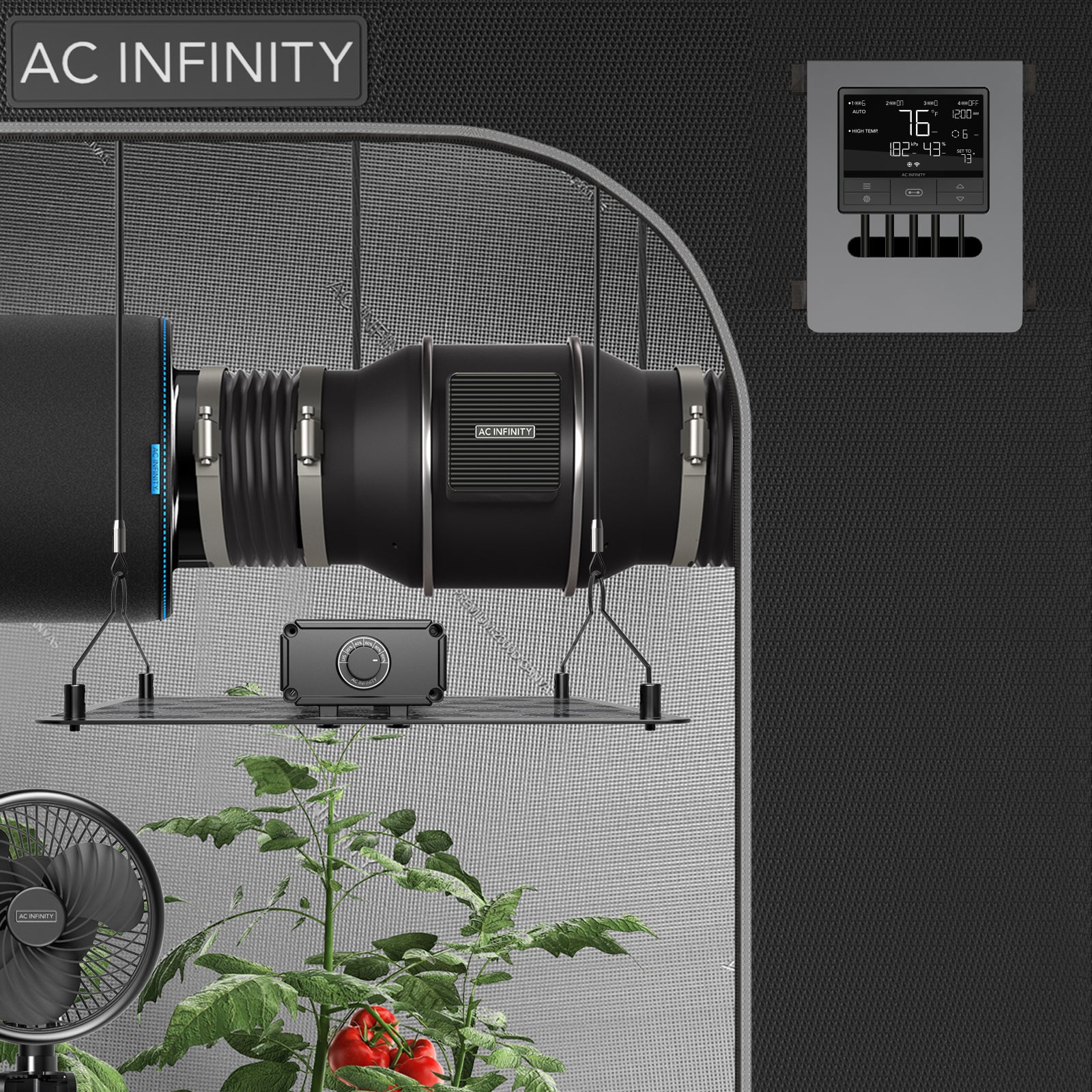 AC Infinity CLOUDLINE PRO T12 |  Quiet Inline Duct Fan System with Temperature Humidity VPD Controller |  12-Inch - CannaFull Spectrum Solutions