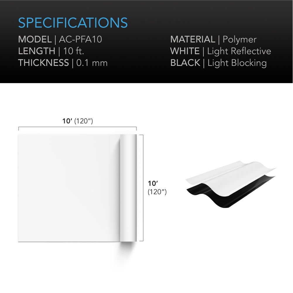 AC Infinity Black and White Panda Film |  Waterproof Reflective Sheet |  10 x 10 ft. - CannaFull Spectrum Solutions
