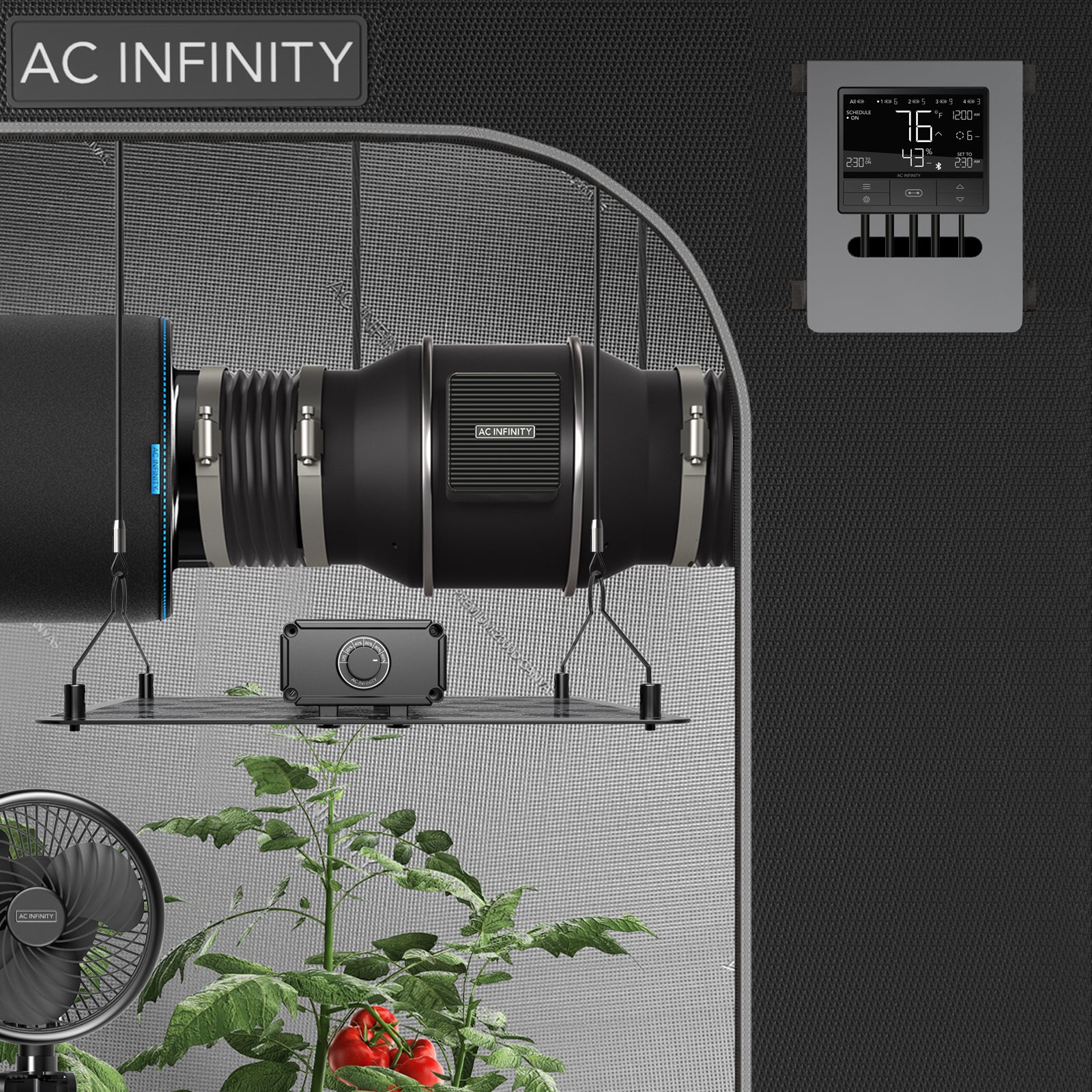 AC Infinity CONTROLLER 69 |  Independent Programs for Four Devices |  Dynamic Temperature |  Humidity |  Scheduling |  Cycles |  Levels Control |  Data App |  Bluetooth - CannaFull Spectrum Solutions