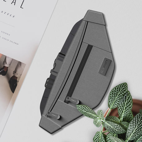 AC Infinity Smell Proof Belt Bag |  Gray |  with 900D Nylon Fabric and Carbon Filter Lining - CannaFull Spectrum Solutions