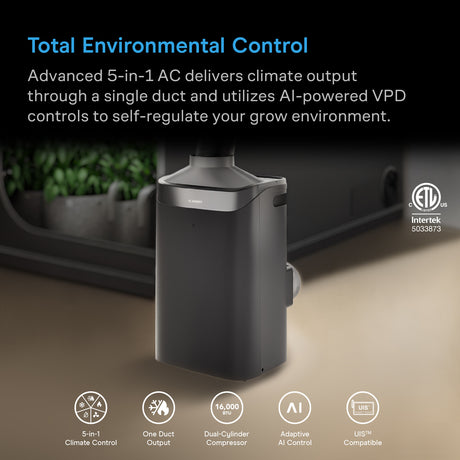 AC Infinity TERRAFORM 12 16000 BTU Portable AC | One-Duct Auto Switching - image 2