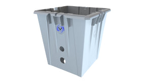 Alien Hydroponics V-SYSTEM Header Pot 20L Silver installed in commercial cultivation facility