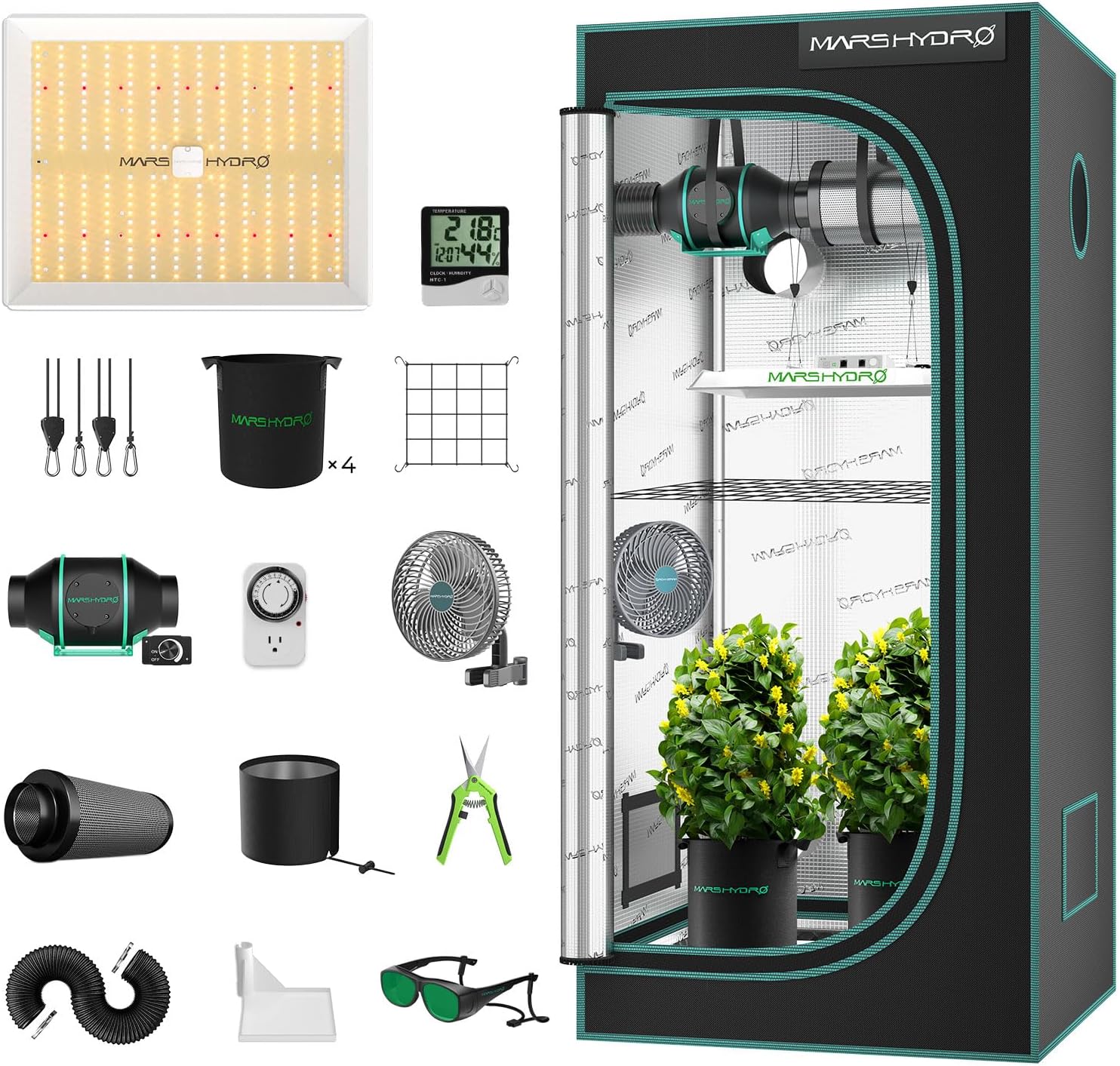Mars Hydro TS 1000 150W Complete Grow Kit | 2.3 μmol/j PPE - image 1