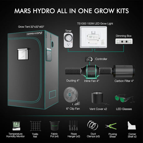 Mars Hydro TS 1000 150W Complete Grow Kit | 2.3 μmol/j PPE - image 2