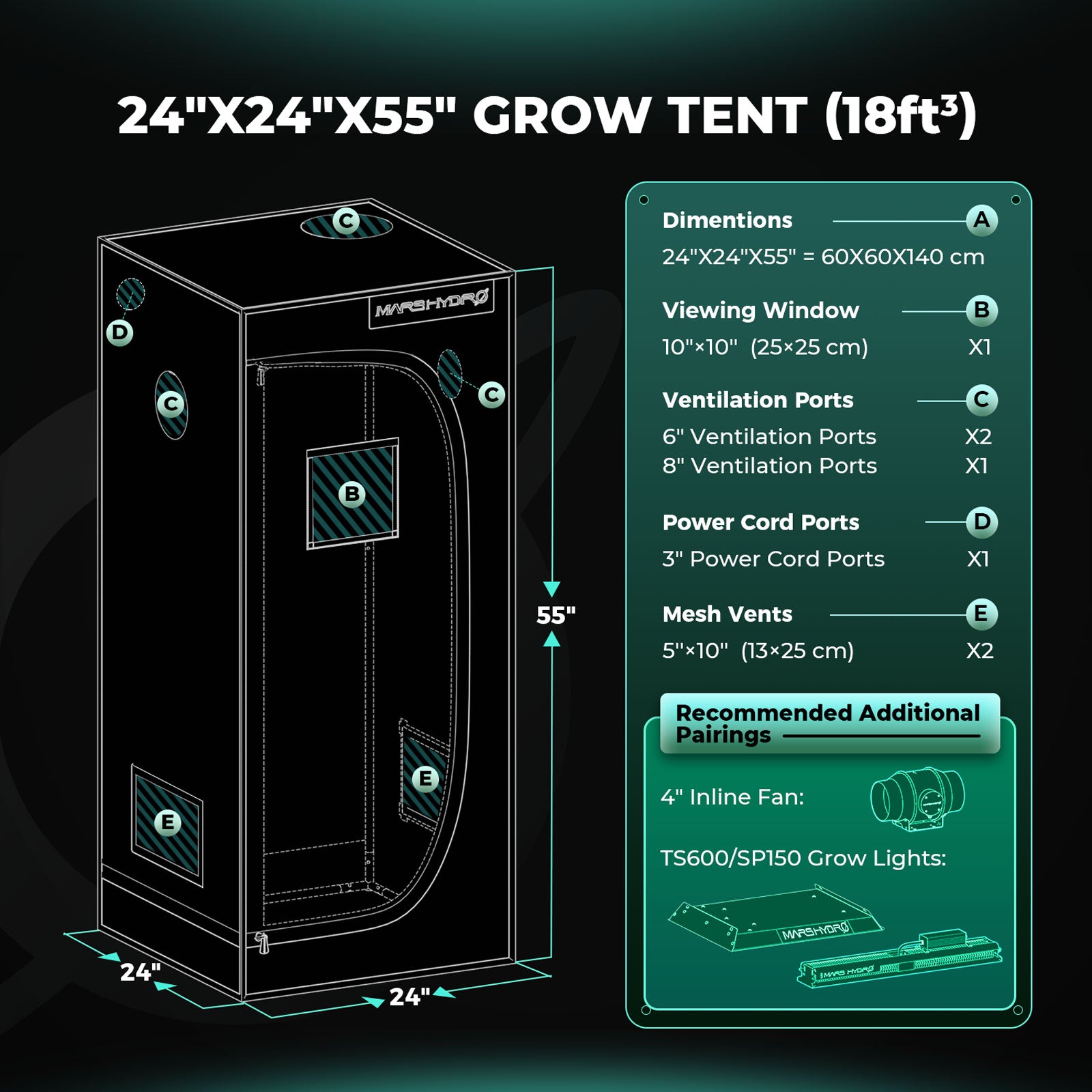 Mars Hydro TS-600 Kits 100W Complete Grow Kit | 2.0 μmol/j PPE - image 9